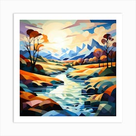 Cubism Art, Landscape 2 Art Print