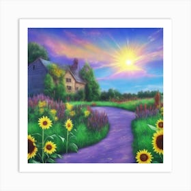 Default Farm Garden With Sunflowers Art Print Egg Oval Poste 0 6338da67 E0dd 4d66 8a73 0113893fcd07 1 (1) Art Print