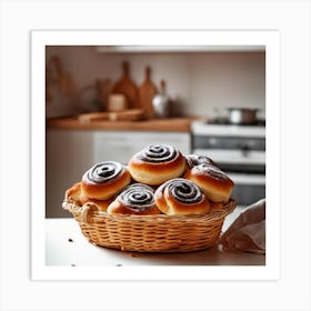 Cinnamon Buns In A Basket Art Print