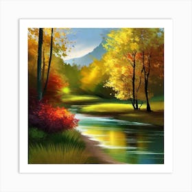 Autumn Landscape Painting 12 Art Print