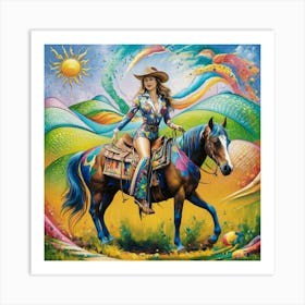 Cowgirl Rider Matisse-inspired Art Print