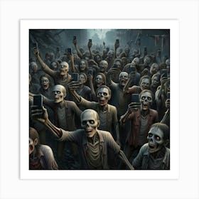 Zombies Selfie Art Print