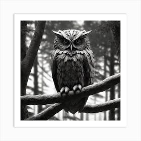 Owl In The Woods 8 Art Print