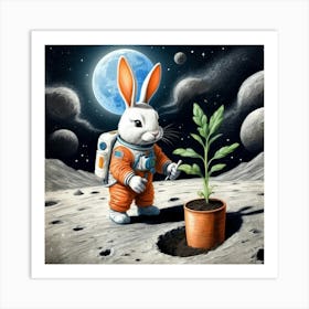 Rabbit On The Moon 7 Art Print