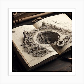 3d Book Art Art Print