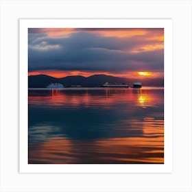 Sunset At The Sea Art Print