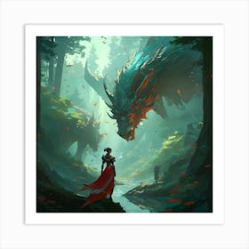 Dragons In The Forest Art Print