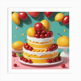 Cake With Fruit 2 Art Print