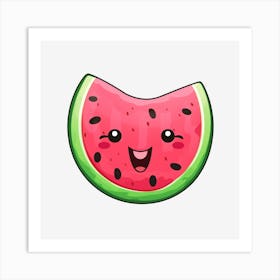 Kawaii Watermelon Art Print