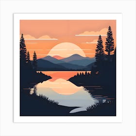 Sunset Landscape Art Print