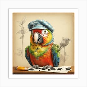 Parrot In A Hat 3 Art Print