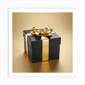 Black And Gold Gift Box 1 Art Print