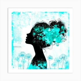 Flowers And Silhouette - Serene Elegance Art Print