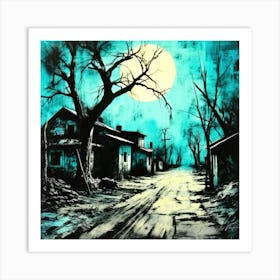 Litho Art - Full Moon Woods Art Print