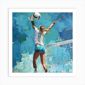 A Volleyball Spike Oil Painting Illustration 1718706264 4 Art Print