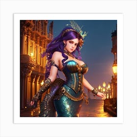 Steampunk Mermaid 2 Art Print