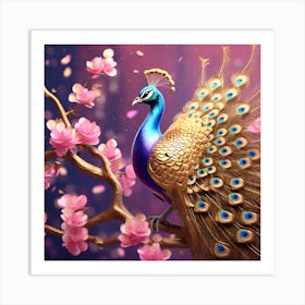 Peacock In Bloom Art Print