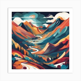 Mountain Hike Art Print