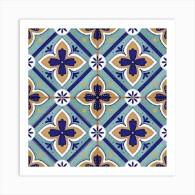Geometric portuguese tile Art Print