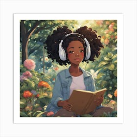 Girl Reading A Book Art Print