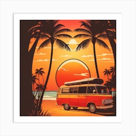 Van On The Beach Art Print