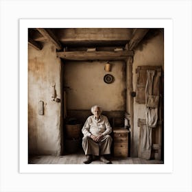 Old Man In A House Art Print