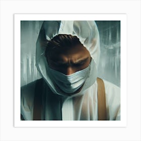 Man In A White Mask Art Print