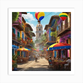 Street Scene In Colombia 1 Art Print