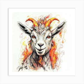 Goat On Fire 25 Art Print