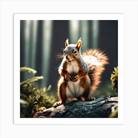 Squirrel In The Forest 251 Art Print