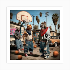 Basketball Hounds Art Print