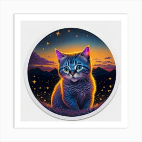 Cat Colored Sky (14) Art Print