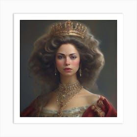 Queen With Hair And Beautiful Royal Attire Art Print
