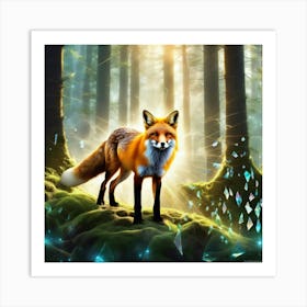 Fox In The Forest 32 Art Print