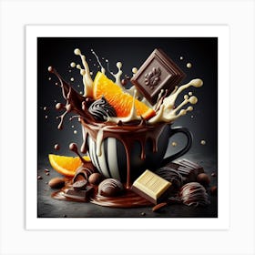 Chocolate splash Art Print