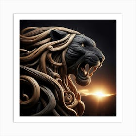 Lion Sculpture Art Print