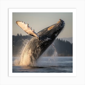 Humpback Whale Breaching Art Print