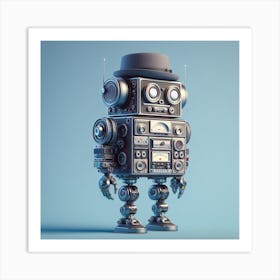 Robot In Hat Art Print