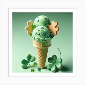 St Patrick'S Day Ice Cream Art Print