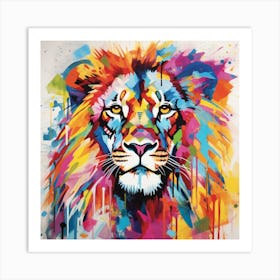 Lion rainbow Art Print