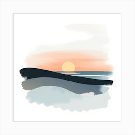 Sunset At The Beach 3 Art Print