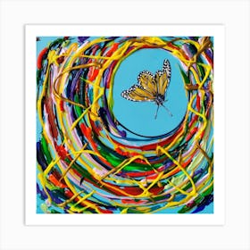 Yellow Butterfly / 30x30cm Art Print