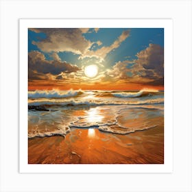 Sunset On The Beach 24 Art Print