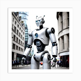 Robot In The City 15 Art Print