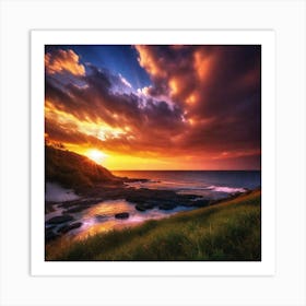 Sunset Over The Ocean 214 Art Print