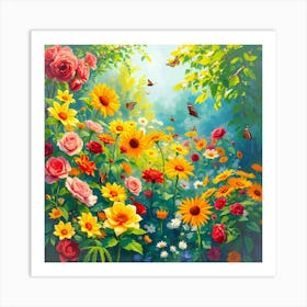 Garden Of Flowers Art Print