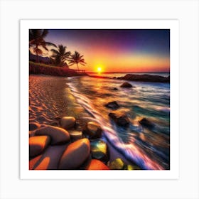 Sunset On The Beach 178 Art Print