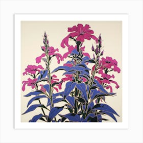 Lobelia 1 Pop Art Illustration Square Art Print