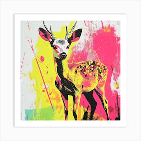 Deer splash 4 Art Print