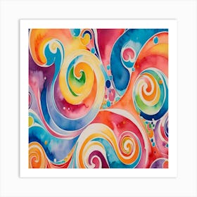 Colorful Swirls 1 Art Print